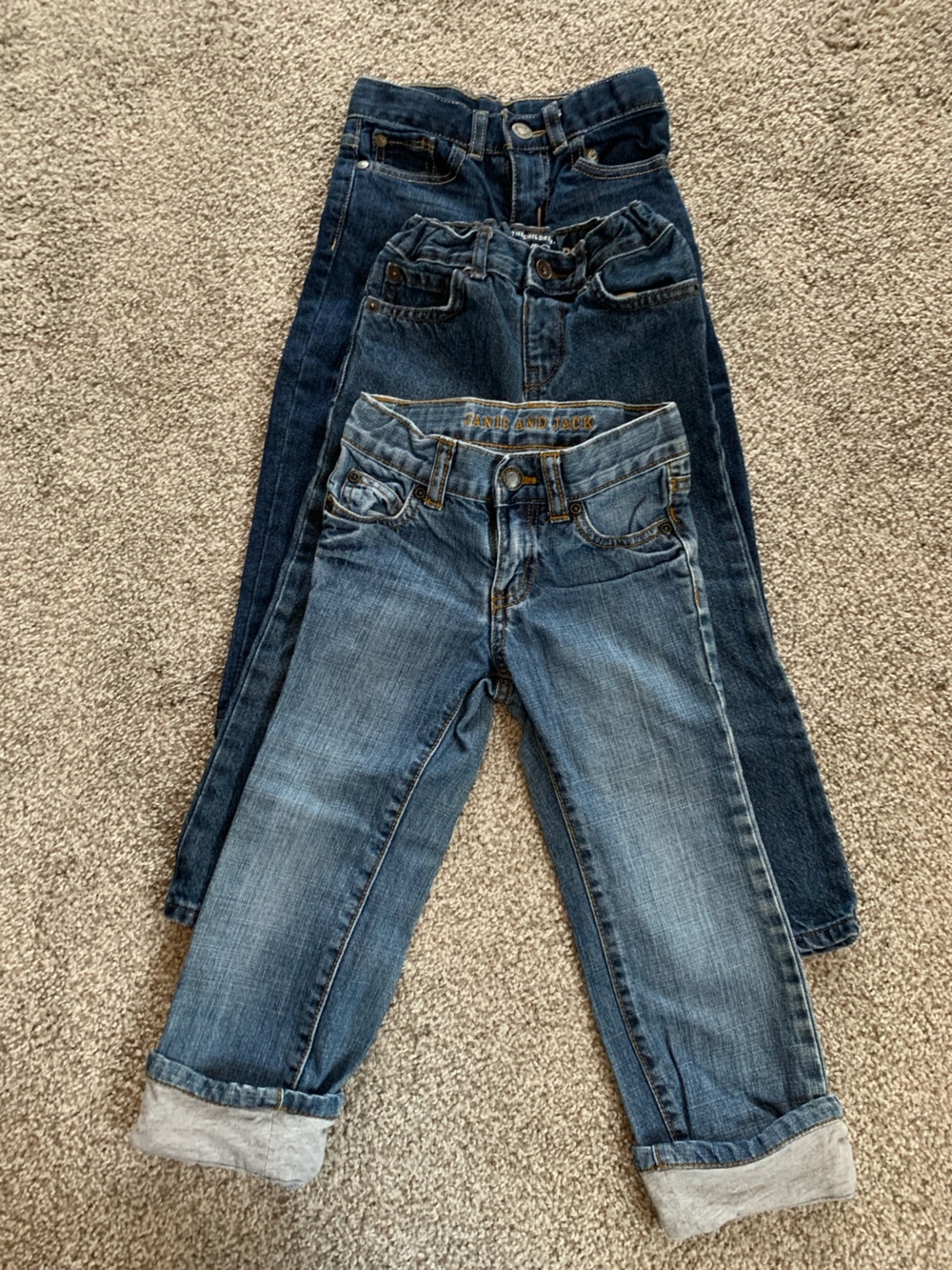 Boys size 3T blue jeans - bundle of 3 pairs various brands